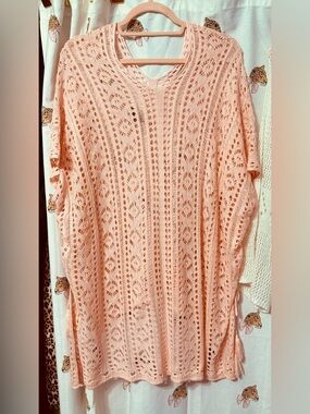 Amazon Peach Crochet Swim Coverup